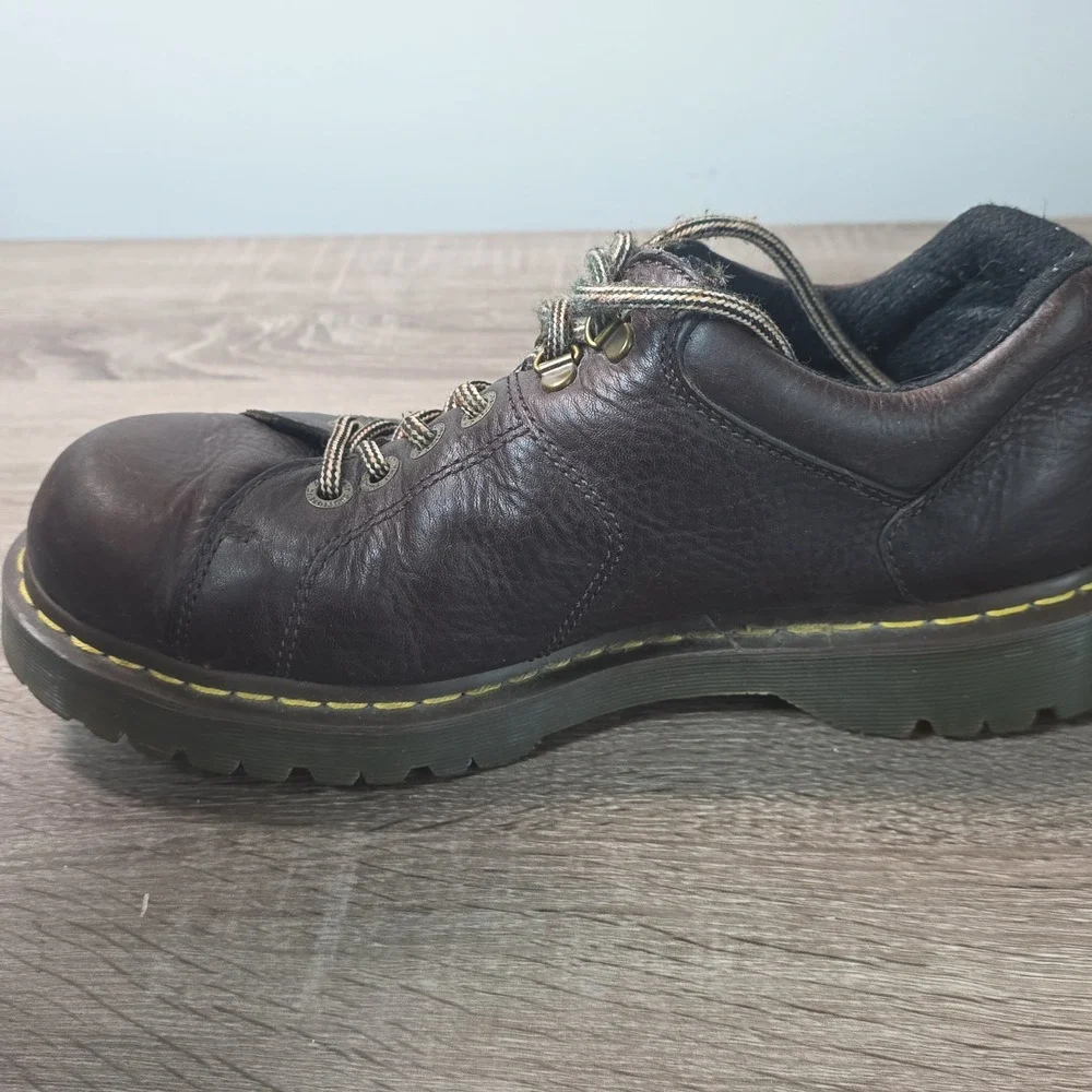 Y2K Dr. Martens Brown Leather Oxford Shoes Mens 11 Low Top Lug Sole Vintage